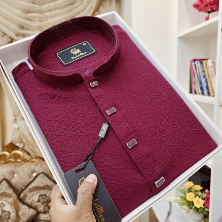 Maroon China Popcorn Panjabi