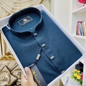 Nevy Blue China Popcorn Panjabi