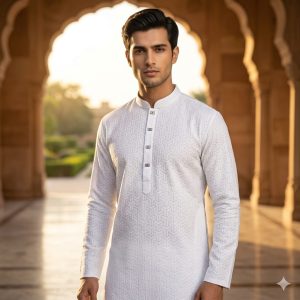 Premium White Popcorn Panjabi